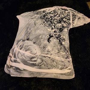 Off the shoulder silky shirt, 3XL